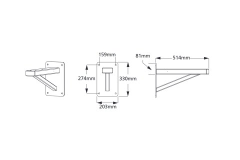 Wall or square pole mount 7065A1010